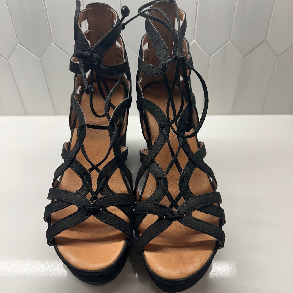 Black Platform Sandals 8.5